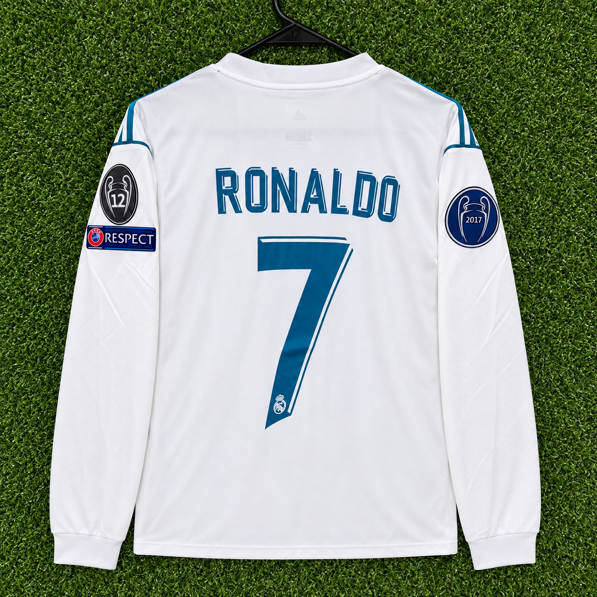 NEW 2017/2018 Real Madrid CL Final #7 Ronaldo (Home) Retro-Slim Fit
