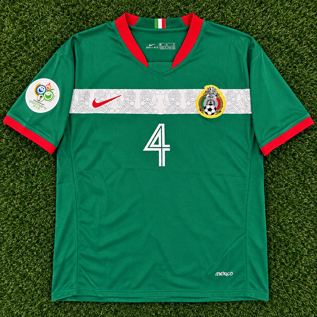NEW 2010 WC Mexio #4 Rafa Marquez (Home) Retro-Slim Fit