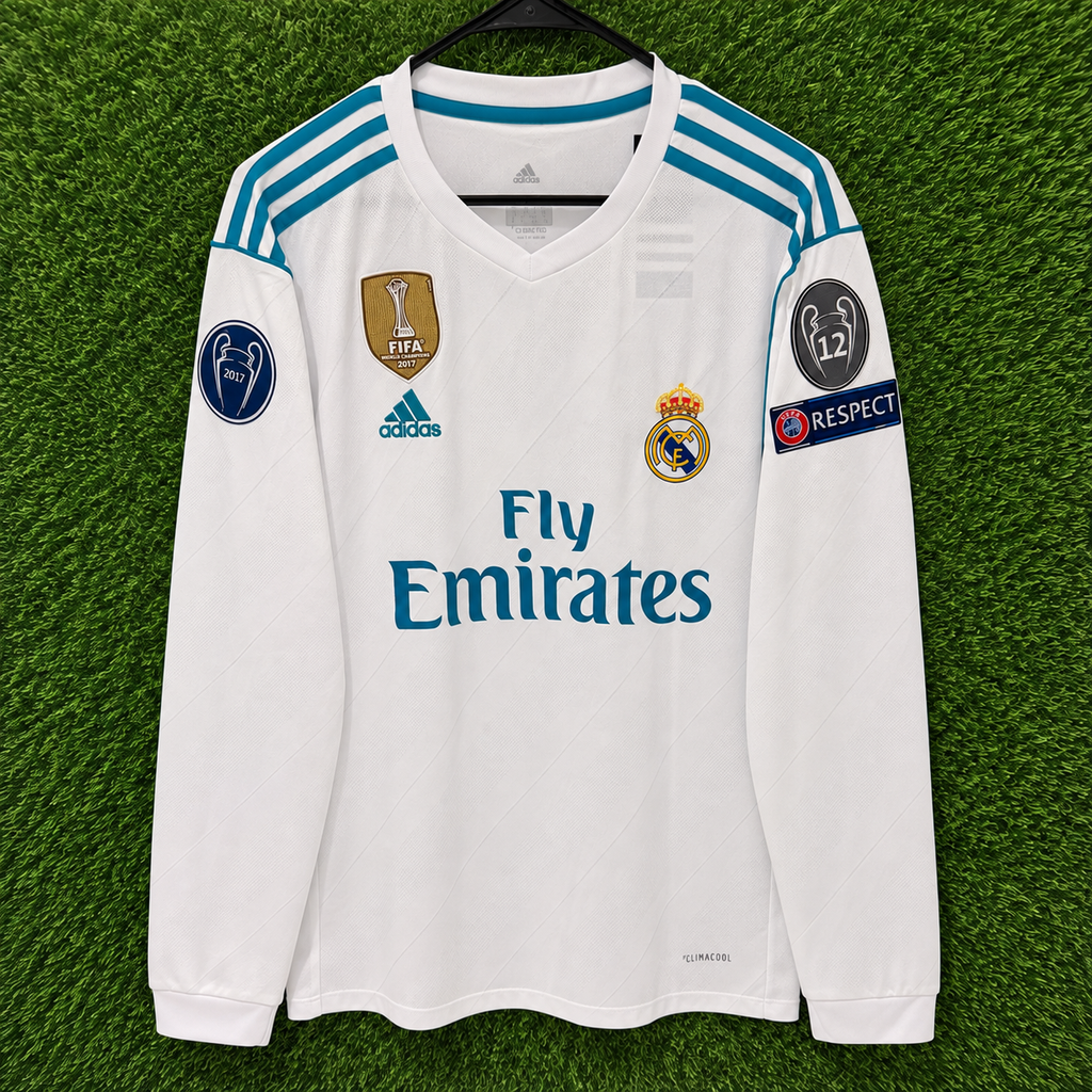 NEW 2017/2018 Real Madrid CL Final #7 Ronaldo (Home) Retro-Slim Fit