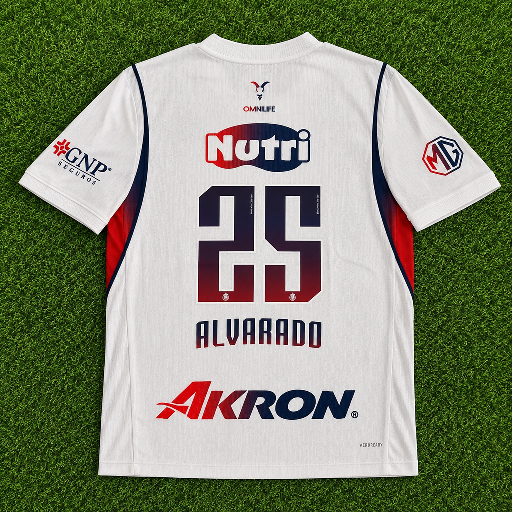 NEW 2026/2027 Chivas #25 Alvarado (Away) Player Version- Slim Fit