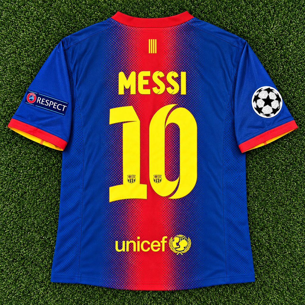NEW 12/13 CL FC Barcelona #10 Messi (Home) Retro-Slim Fit