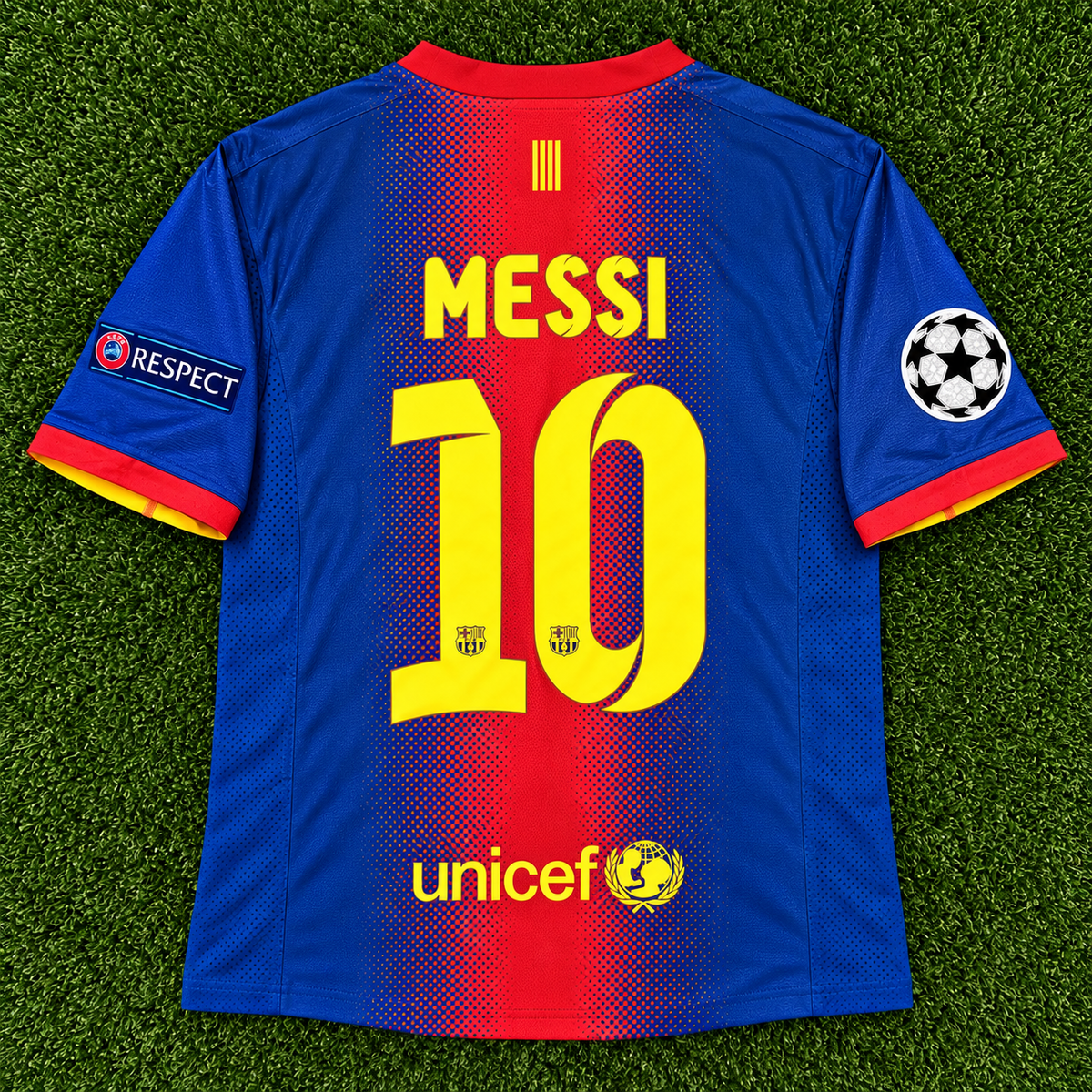 NEW 12/13 CL FC Barcelona #10 Messi (Home) Retro-Slim Fit