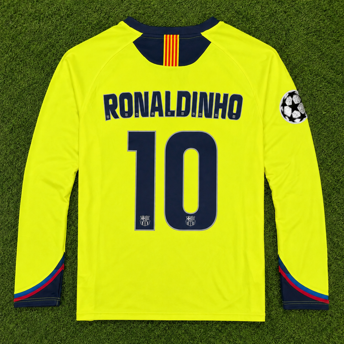 NEW 2005/2006 FC Barcelona #10 Ronaldinho (Away) Retro- Slim Fit