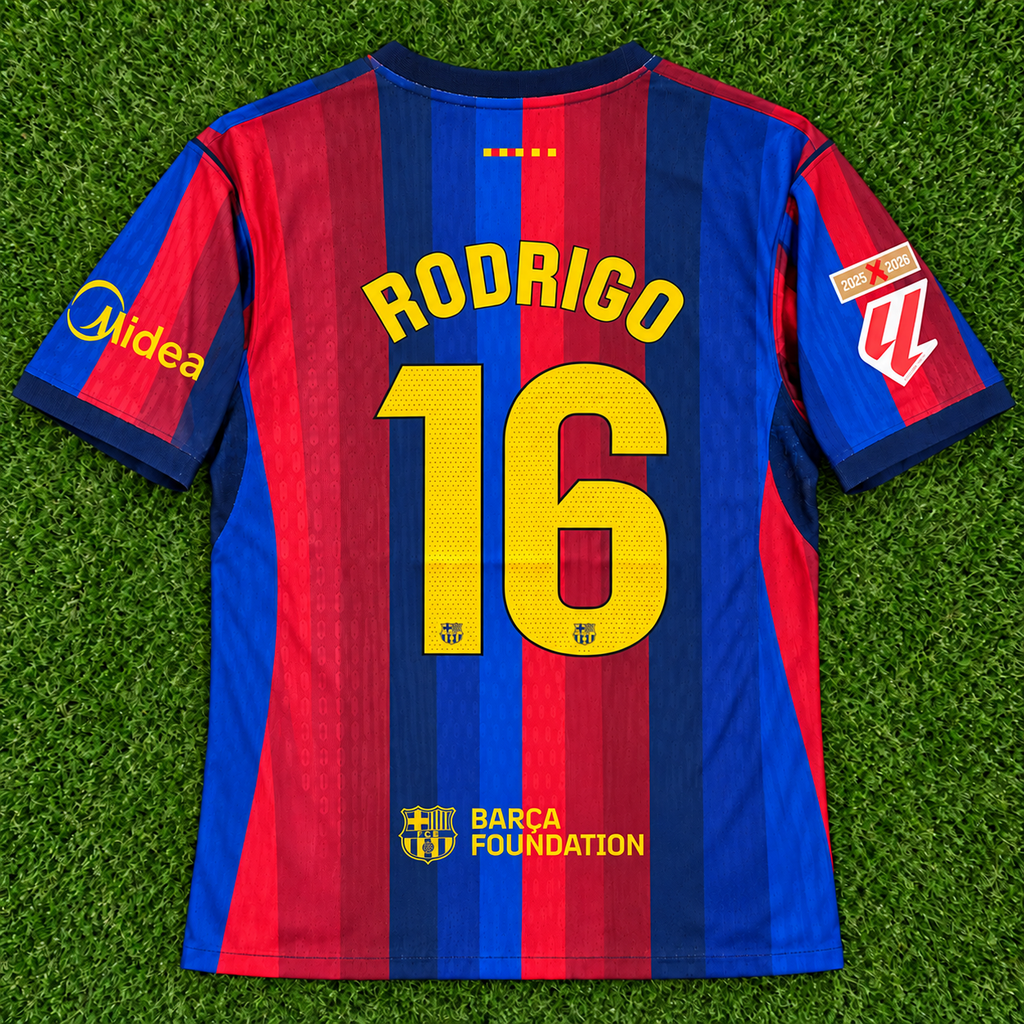 NEW 2026/2027 La Liga FC Barcelona #16 Rodrigo (Home) Player Version-Slim Fit