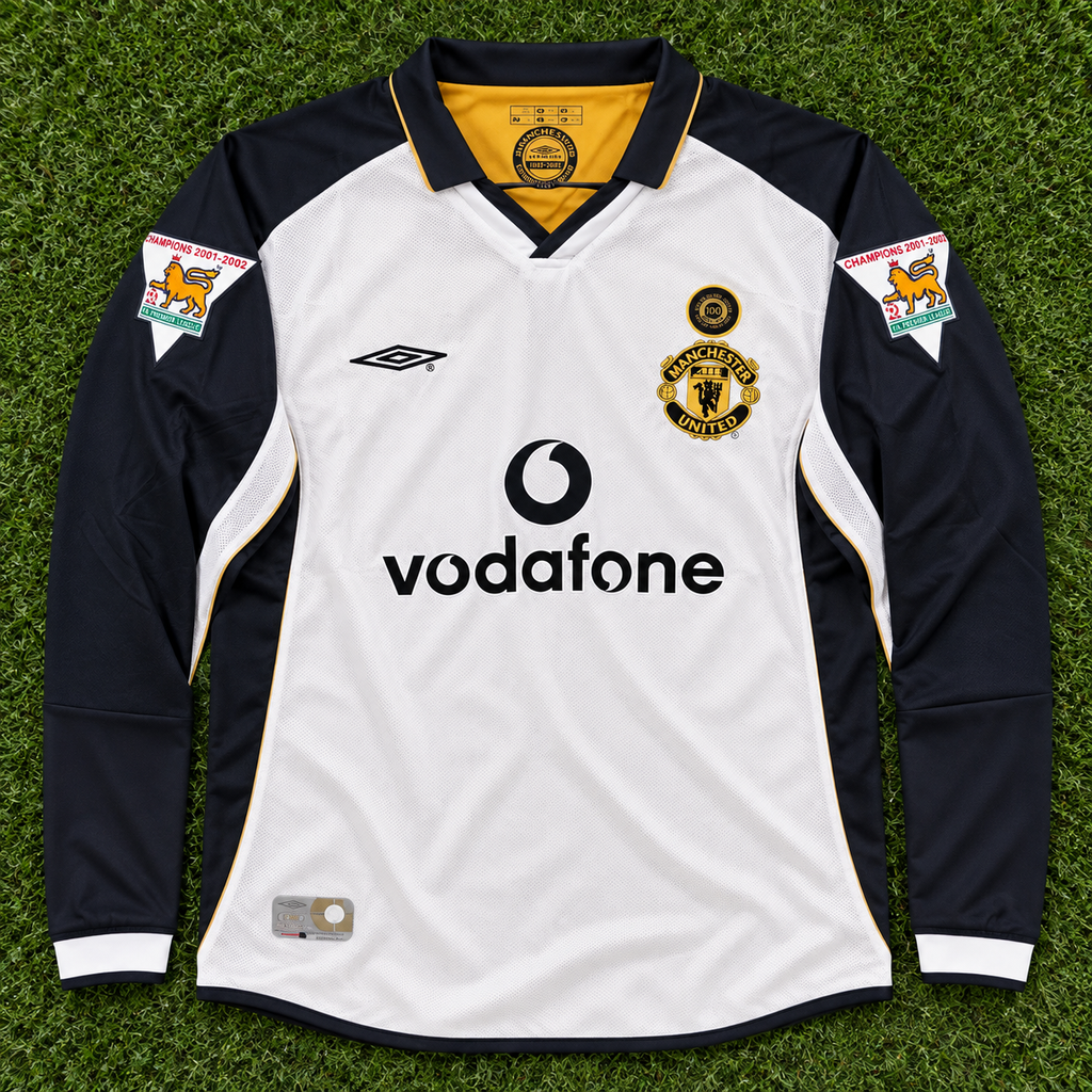 NEW 2001/2002 Reversible Man United #7 Beckham (Away) Retro-Slim Fit