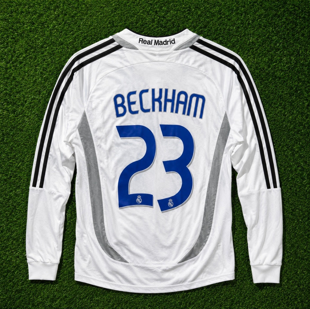 NEW 2006/2007 Real Madrid #23 Beckham (Home) Retro- Slim Fit