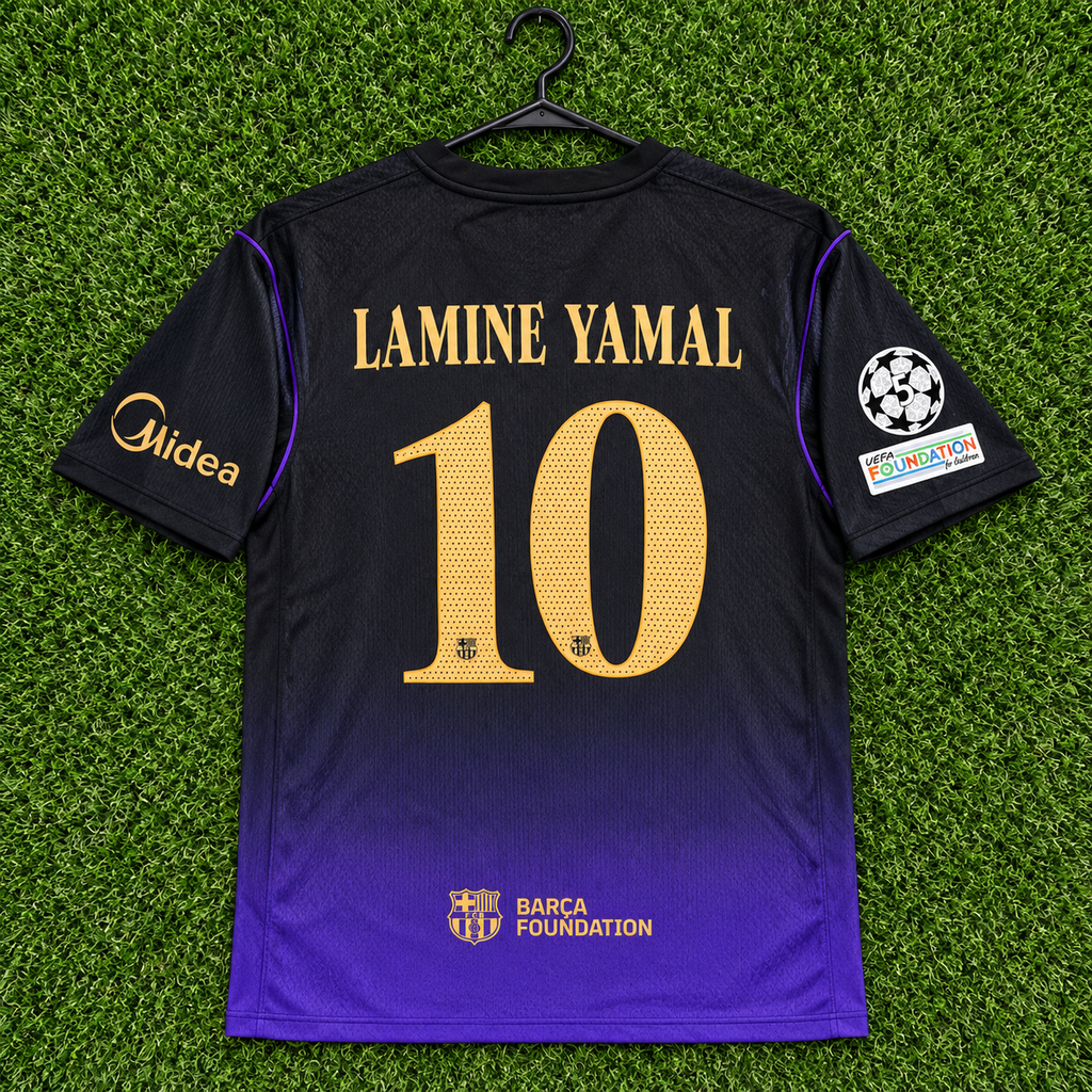 NEW 2026/2027 CL FC Barcelona #10 Lamine Yamal (Away) Fan Version-Slim Fit