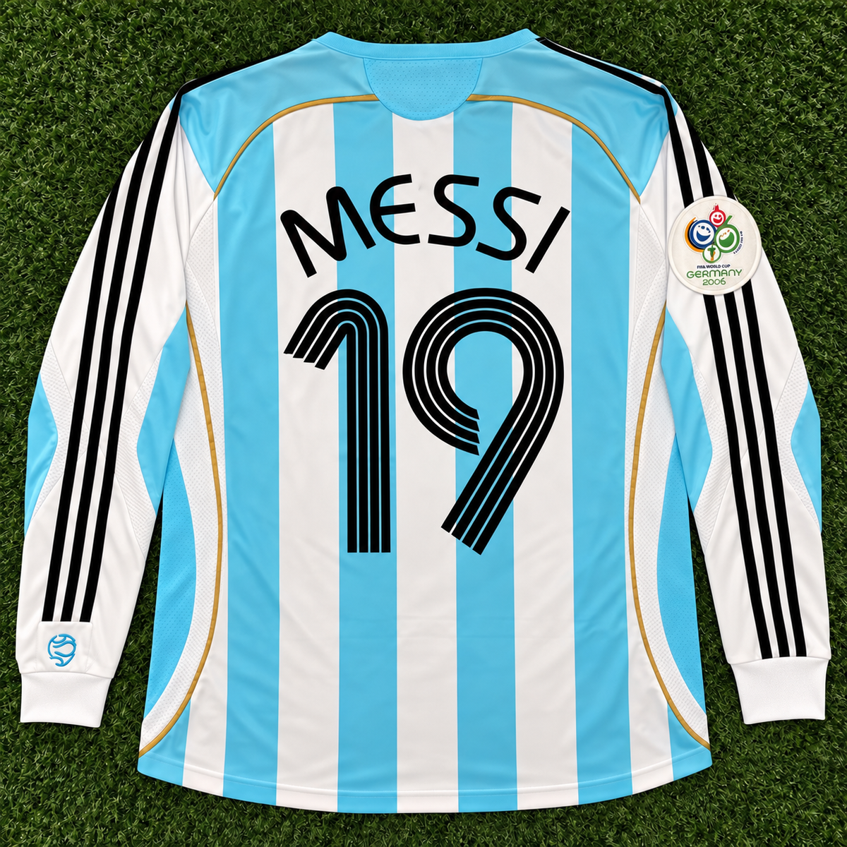 NEW 2006 WC Argentina #19 Messi (Home) Retro-Slim Fit