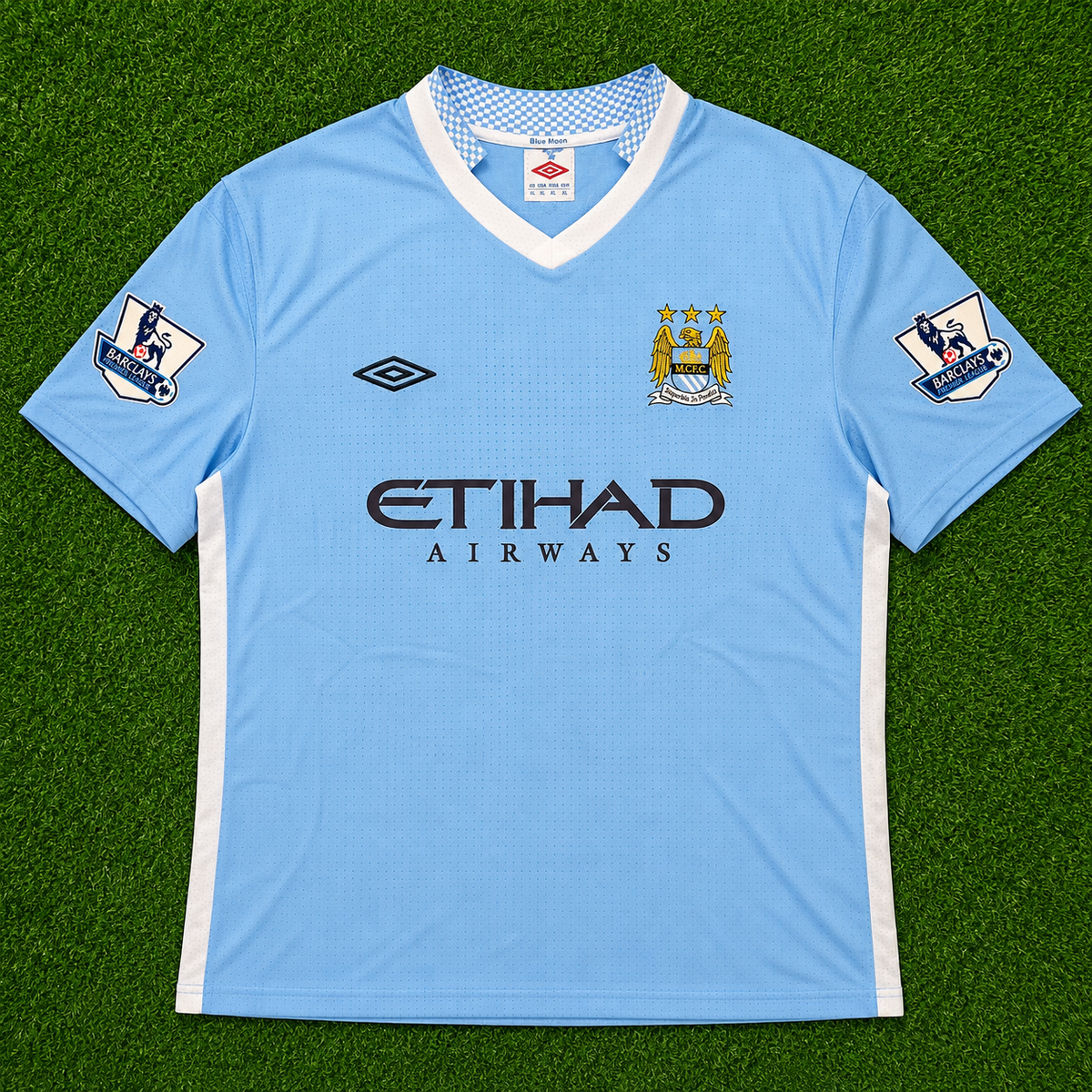 2014 Manchester City #16 Aguero (Home) Retro- Slim Fit