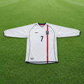 2002 England #7 Beckham (Home) Retro- Slim Fit