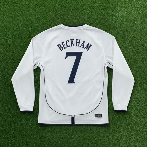 2002 England #7 Beckham (Home) Retro- Slim Fit