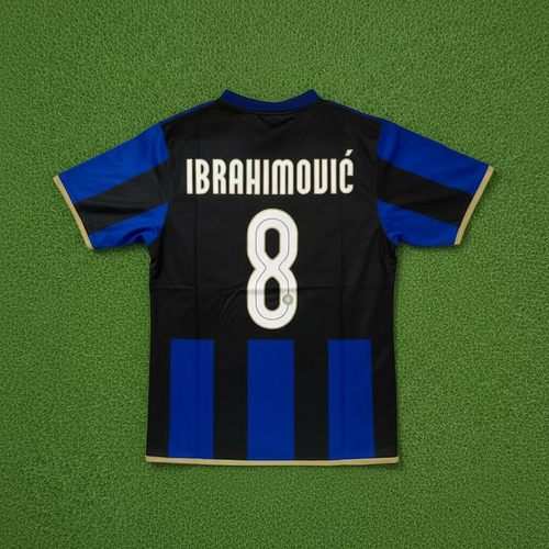 2007/2008 Inter Milan #8 Ibrahimovic (Home) Retro- Slim Fit