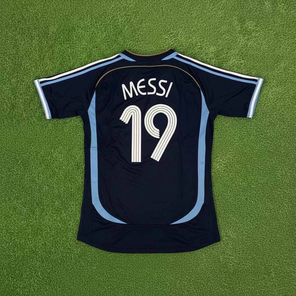 2006 Argentina #19 Messi (Away) Retro-Slim Fit