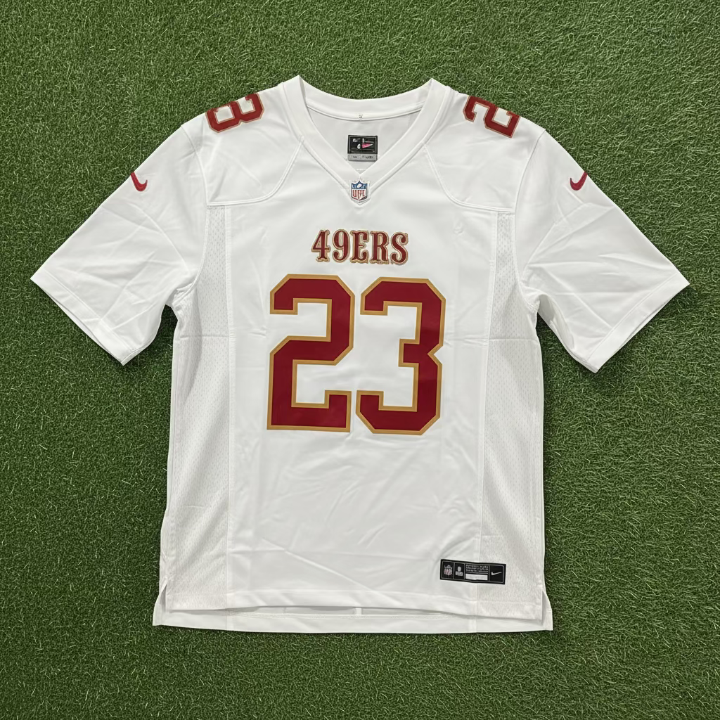 San Francisco 49ers #23 McCaffrey (Away) Authentic