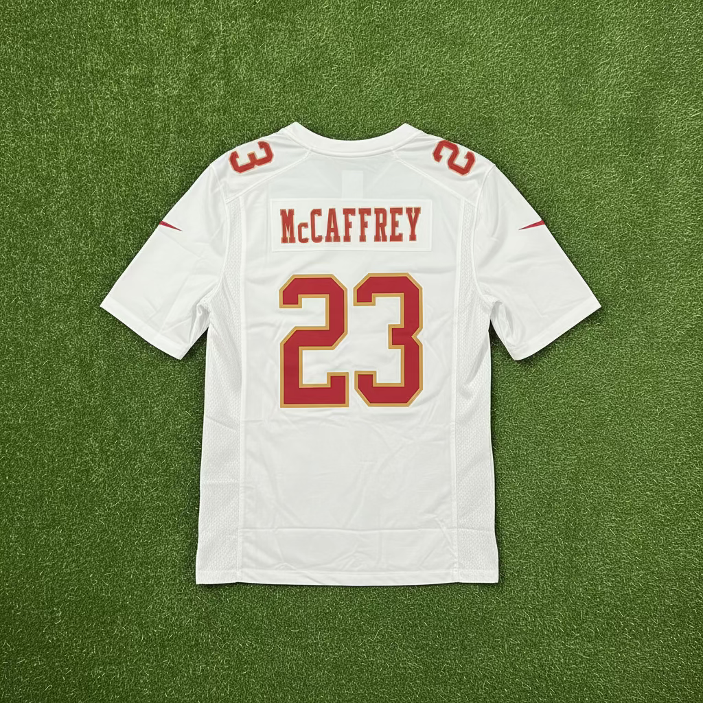San Francisco 49ers #23 McCaffrey (Away) Authentic