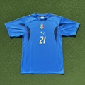 2006 World Cup Italy #21 Pirlo (Home) Retro- Slim Fit
